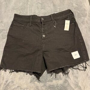 Black Frayed Hem Womes Jeans shorts